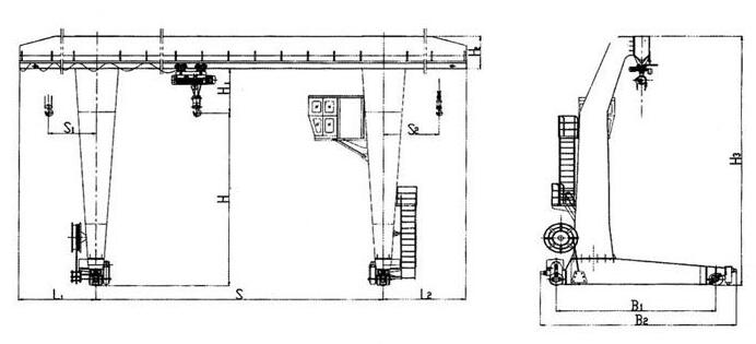 L型电动葫芦起重机结构图